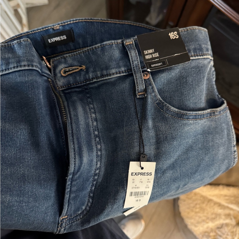 Express Men's Dark Blue Skinny Jeans